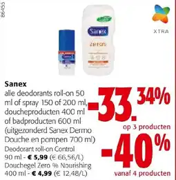 Colruyt Sanex alle deodorants roll-on aanbieding