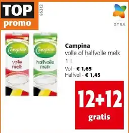 Colruyt Campina volle of halfvolle melk aanbieding