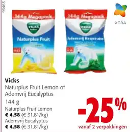 Colruyt Vicks naturplus fruit lemon of ademvrij eucalyptus aanbieding
