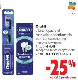 Colruyt Oral-B alle tandpasta of manuele tandenborstels aanbieding