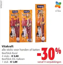 Colruyt Vitakraft alle sticks voor honden of katten aanbieding