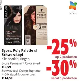 Colruyt Syoss, Poly Palette of Schwarzkopf alle haarkleuringen aanbieding