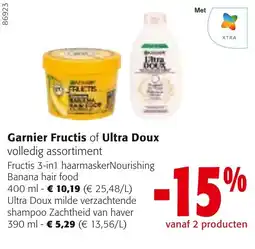 Colruyt Garnier Fructis of Ultra Doux volledig assortiment aanbieding