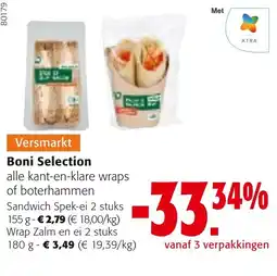 Colruyt Boni Selection alle kant-en-klare wraps of boterhammen aanbieding
