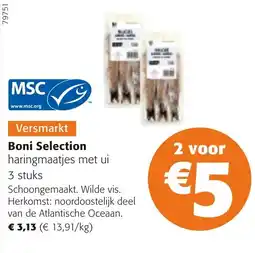 Colruyt Boni Selection haringmaatjes met ui aanbieding