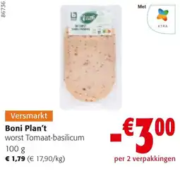 Colruyt Boni Plan't worst Tomaat-basilicum aanbieding