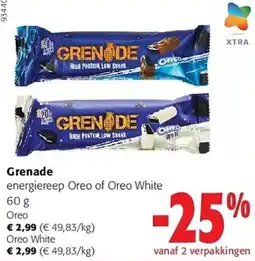 Colruyt Grenade energiereep Oreo of Oreo White aanbieding