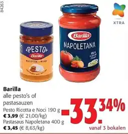 Colruyt Barilla alle pesto's of pastasauzen aanbieding