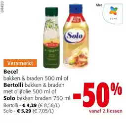 Colruyt Becel bakken & braden of Bertolli bakken & braden met oliefolie of Solo bakken braden aanbieding