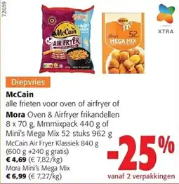Colruyt Diepvries McCain alle frieten voor oven of airfryer of Mora Oven & Airfryer frikandellen aanbieding
