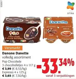 Colruyt Danone Danette volledig assortiment aanbieding