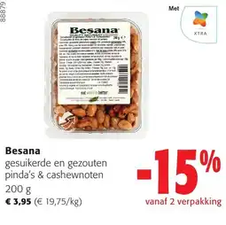 Colruyt Besana gesuikerde en gezouten pinda's & cashewnoten aanbieding