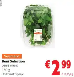 Colruyt Boni selection verse munt aanbieding