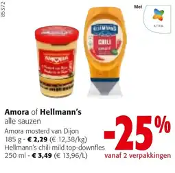 Colruyt Amora of Hellmann's alle sauzen aanbieding