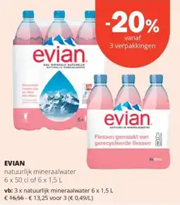 Spar Evian natuurlijk mineraalwater aanbieding