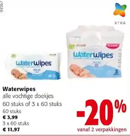 Colruyt Waterwipes alle vochtige doekjes aanbieding