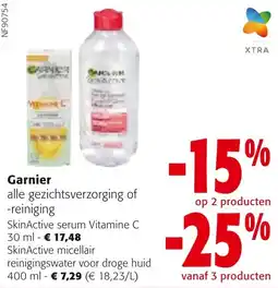 Colruyt Garnier alle gezichtsverzorging of -reiniging aanbieding