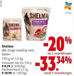 Colruyt Shelma alle droge voeding voor katten aanbieding