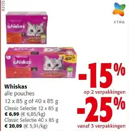 Colruyt Whiskas alle pouches aanbieding