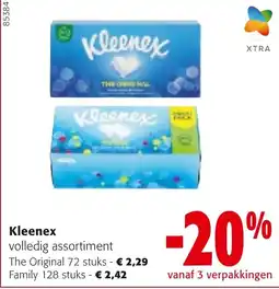 Colruyt Kleenex volledig assortiment aanbieding