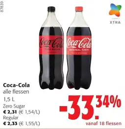 Colruyt Coca-Cola alle flessen aanbieding