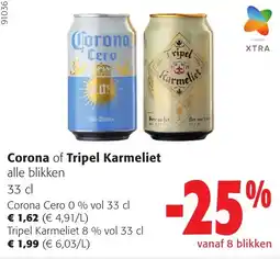 Colruyt Corona of Tripel Karmeliet aanbieding