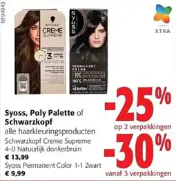 Colruyt Syoss, Poly Palette of Schwarzkopf aanbieding