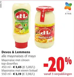 Colruyt Devos & Lemmens mayonaise aanbieding