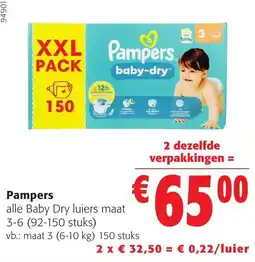 Colruyt Pampers alle Baby Dry luiers aanbieding
