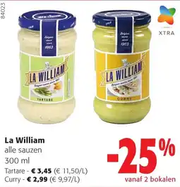 Colruyt La William alle sauzen aanbieding