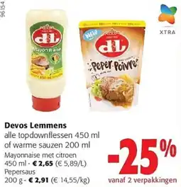 Colruyt Devos Lemmens mayonnaise met citroen aanbieding