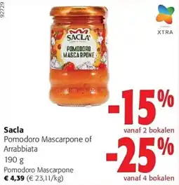 Colruyt Sacla pomodoro mascarpone of arrabbiata aanbieding