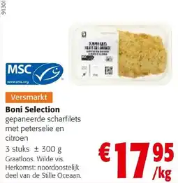Colruyt Boni selection gepaneerde scharfilets met peterselie en citroen aanbieding