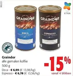 Colruyt Graindor alle gemalen koffie aanbieding