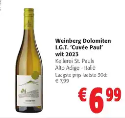 Colruyt Weinberg Dolomiten I.G.T. 'Cuvée Paul' wit aanbieding