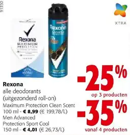 Colruyt Rexona alle deodorants aanbieding