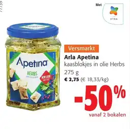 Colruyt Arla Apetina kaasblokjes in olie aanbieding
