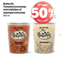 Spar Butterfly tomatenroomsoep met balletjes of aspergeroomsoep aanbieding