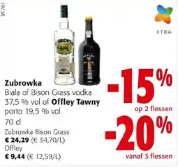 Colruyt Zubrowka biala of bison grass vodka aanbieding