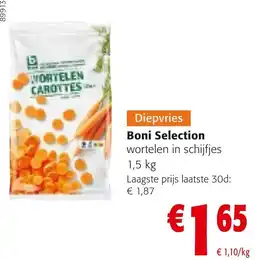 Colruyt Diepvries boni selection wortelen in schijfjes aanbieding
