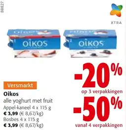 Colruyt Oikos alle yoghurt met fruit aanbieding