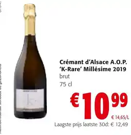 Colruyt Crémant d'Alsace A.O.P. 'K-Rare' Millésime 2019 brut aanbieding