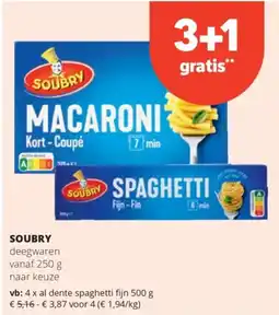 Spar Soubry deegwaren aanbieding
