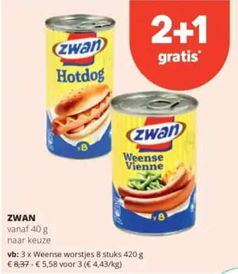 Spar Zwan hotdog aanbieding