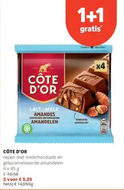 Spar Côte d'or repen met melkchocolade en gekarameliseerde amandelen aanbieding