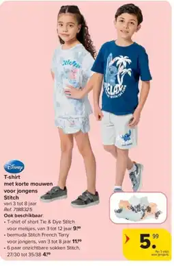 Carrefour T-shirt met korte mouwen voor jongens Stitch aanbieding