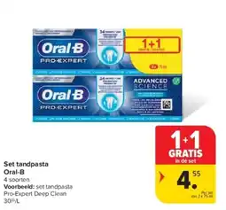 Carrefour Set tandpasta Oral-B aanbieding