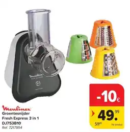 Carrefour Moulinex groentesnijder fresh express 3 in 1 aanbieding