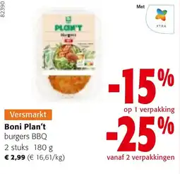 Colruyt Boni Plan't burgers BBQ aanbieding