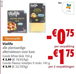 Colruyt Violife alle plantaardige alternatieven voor kaas aanbieding